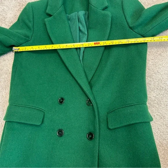 Zara Women's Green double breasted wool blend coat Sz S fall winter - Picture 7 of 14
